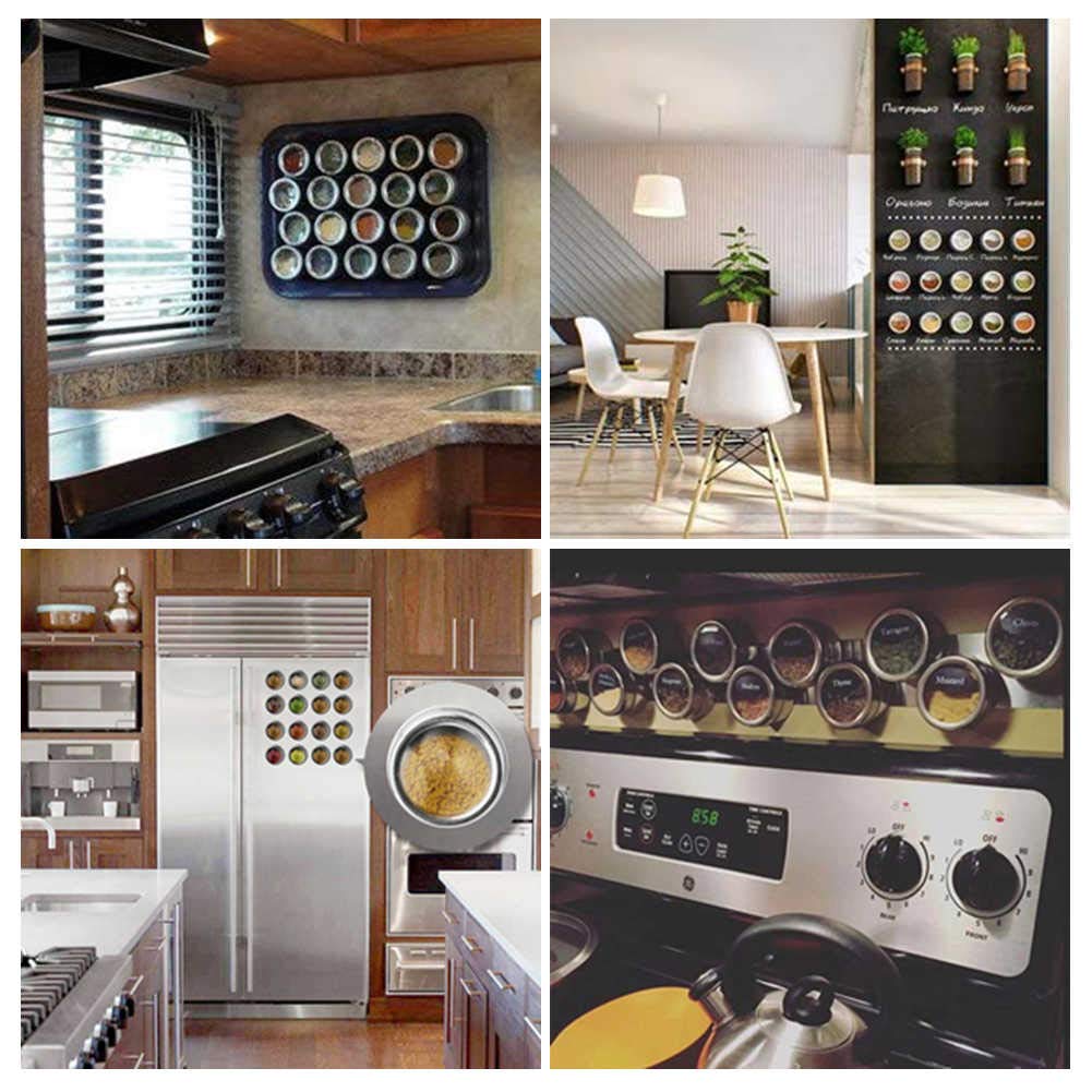 Słoiki na przyprawy ze stali nierdzewnej, magnetyczne puszki na przypr - obrazek 7