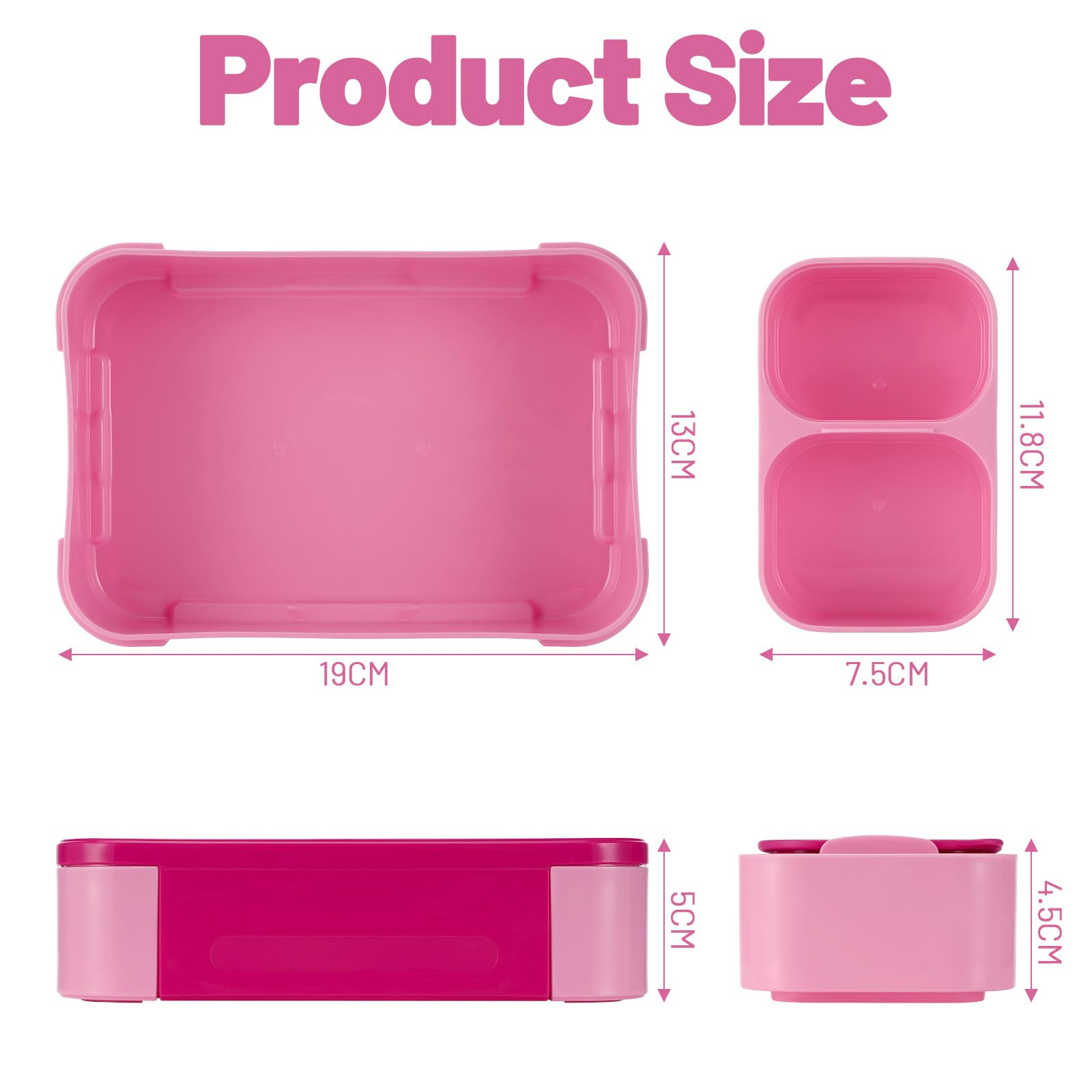 Pudełko śniadaniowe dla dzieci z przegródkami, 900 ml, szczelne pudełk - obrazek 7