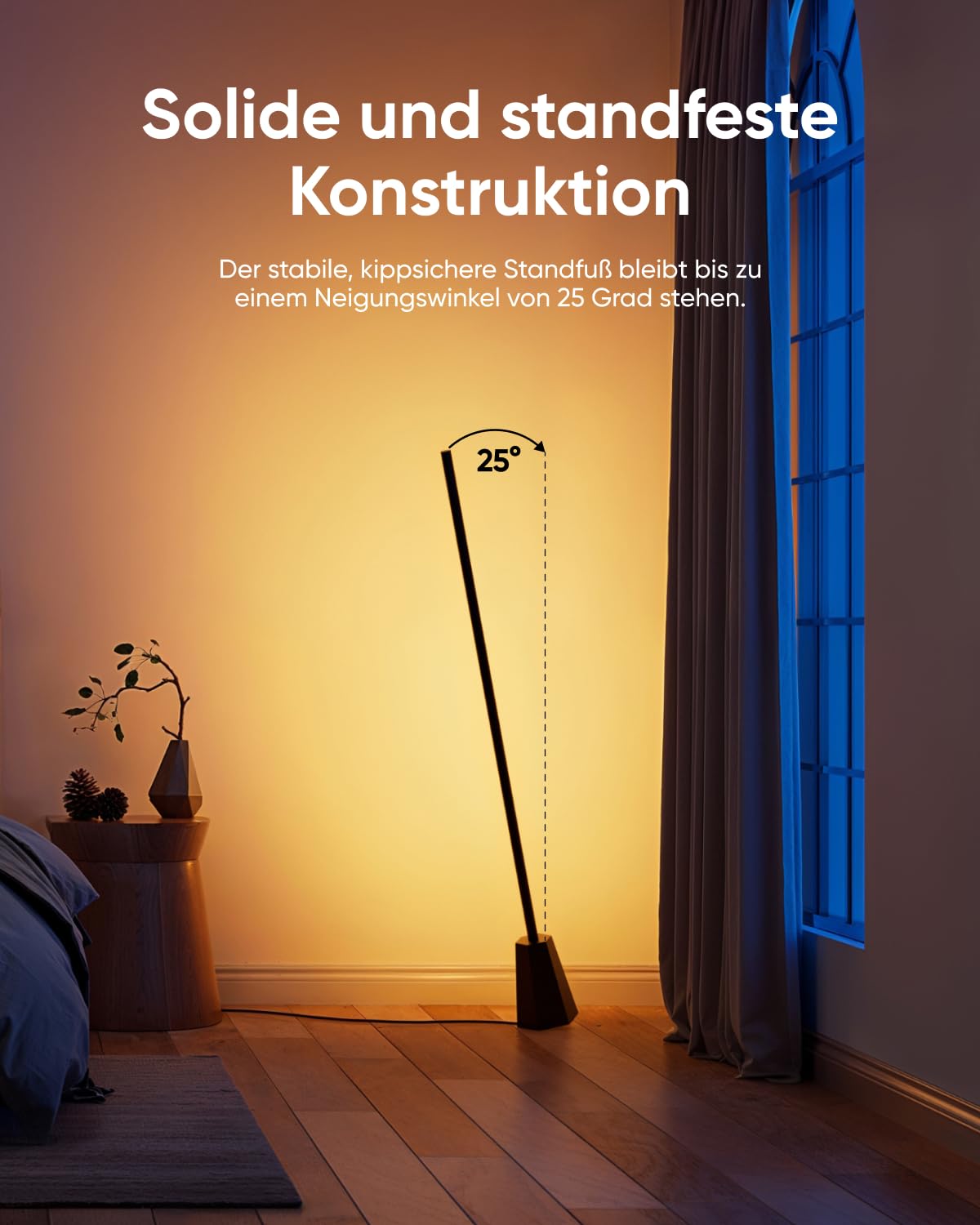 eufy E10 room floor lamp RGBWW LED smart floor lamp for living room and bedroom 16 million colors 1700 lumens compatible with Alexa & Google endless AI light themes app control music mode - obrazek 3