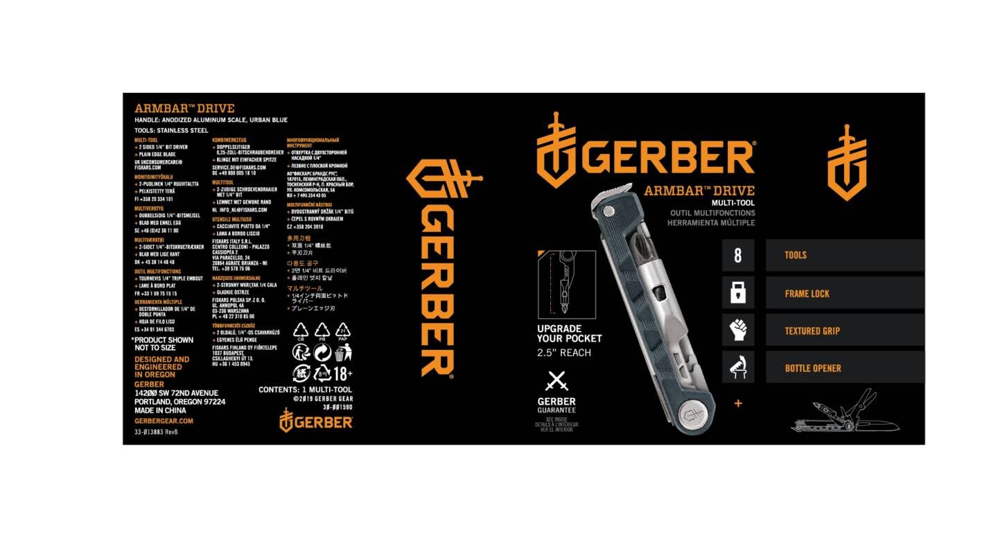 Gerber 30-001590 Scyzoryk Wielofunkcyjny Arm Bar Drive, Niebieski, 8 F - obrazek 5