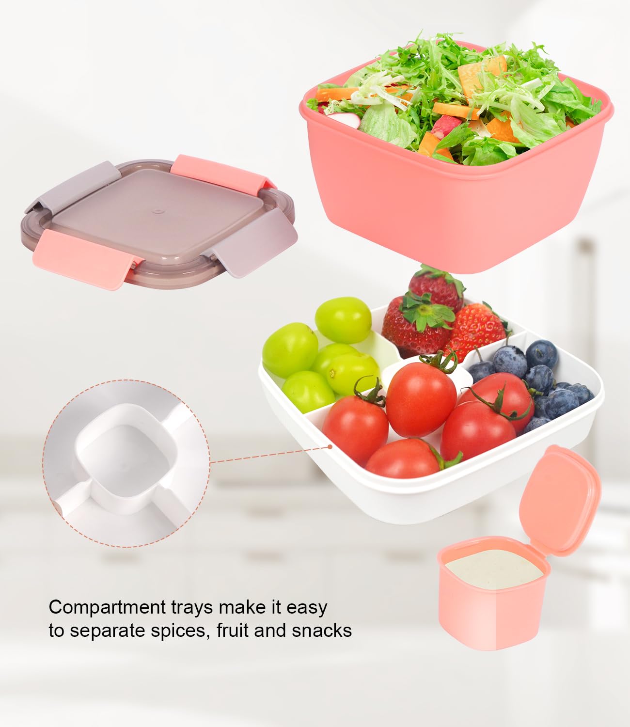 Szczelny Bento Box na Sałatki - Must-Have dla Zdrowego Stylu Życia - obrazek 4