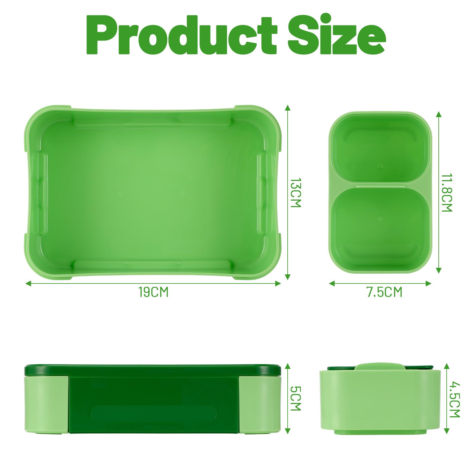 Pudełko śniadaniowe dla dzieci z przegródkami, 900 ml, szczelne pudełk - obrazek 7