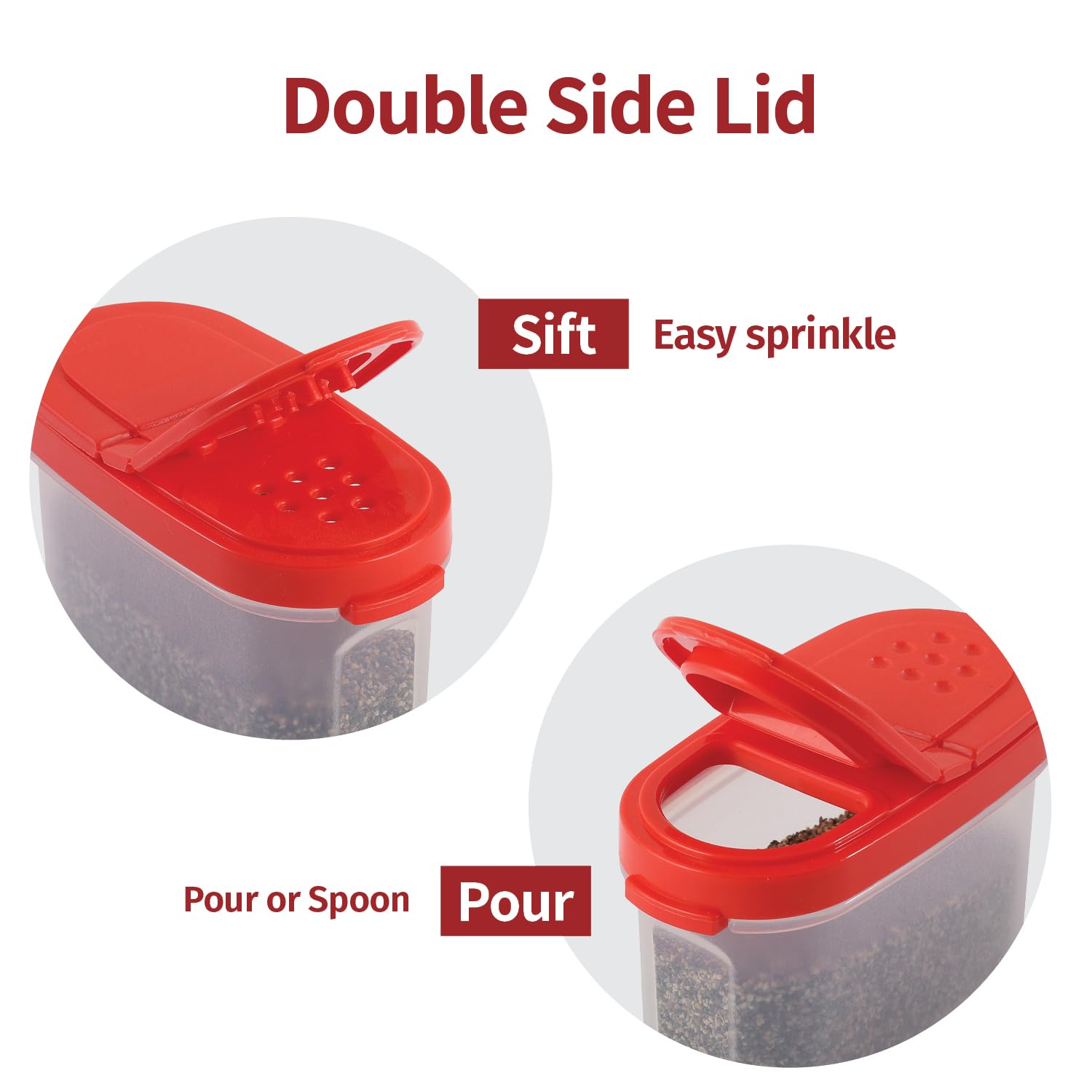 Zestaw 8 słoików na przyprawy, duży i mały, organizer na przyprawy, ła - obrazek 2