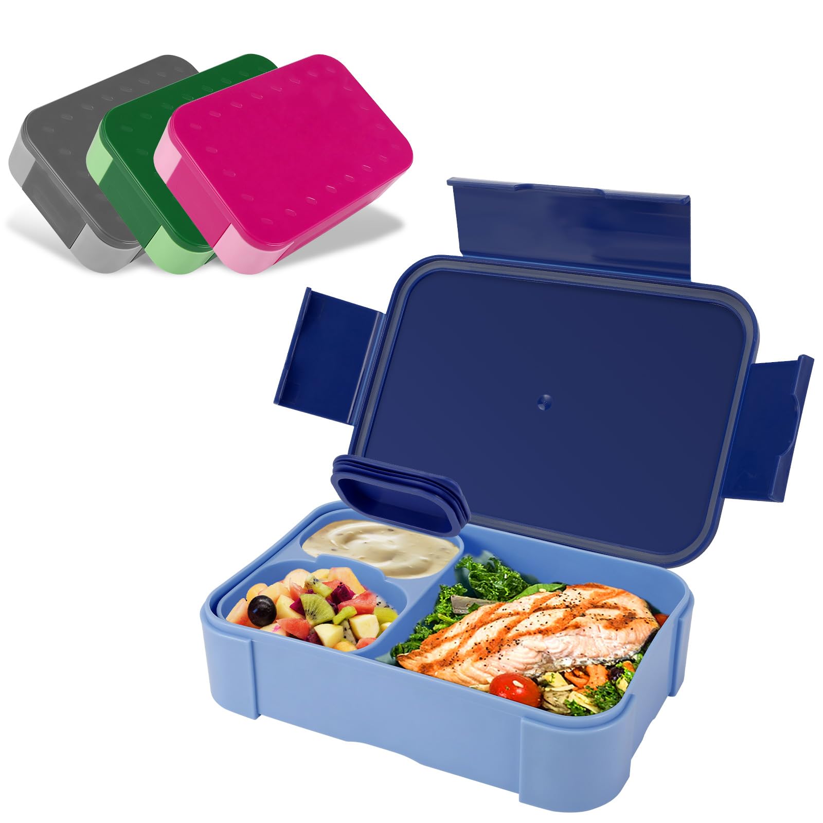 Pudełko śniadaniowe dla dzieci z przegródkami, 900 ml, szczelne pudełk