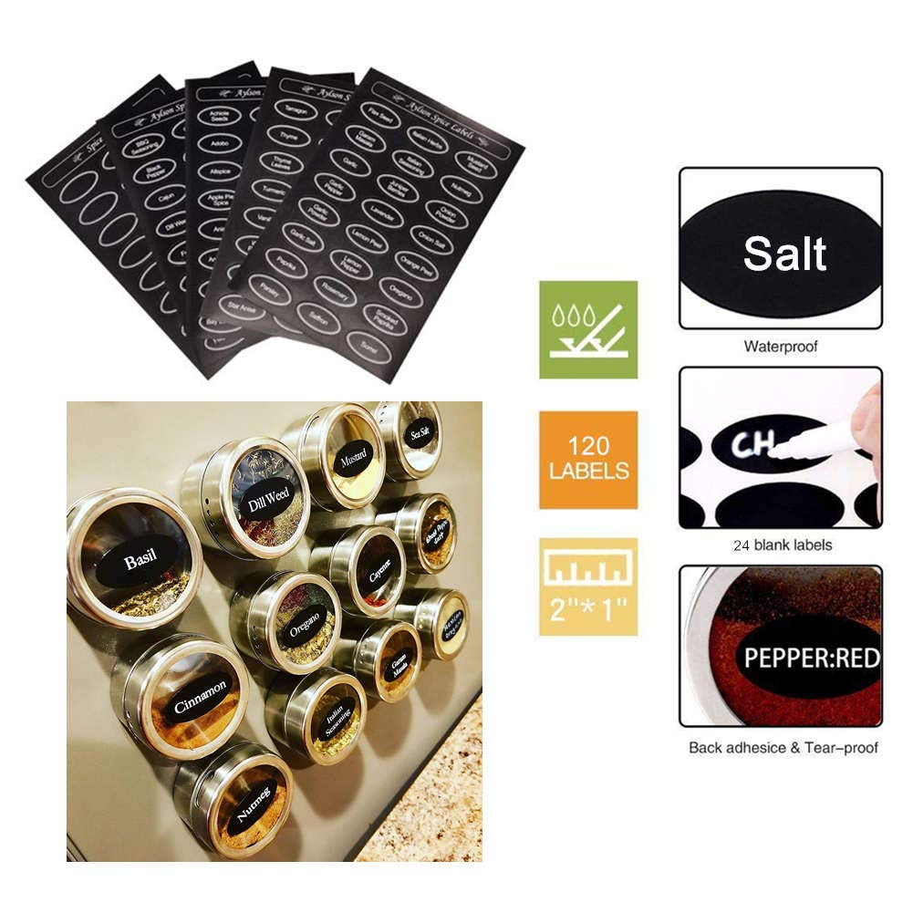 Słoiki na przyprawy ze stali nierdzewnej, magnetyczne puszki na przypr - obrazek 5