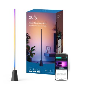 eufy E10 room floor lamp RGBWW LED smart floor lamp for living room and bedroom 16 million colors 1700 lumens compatible with Alexa & Google endless AI light themes app control music mode
