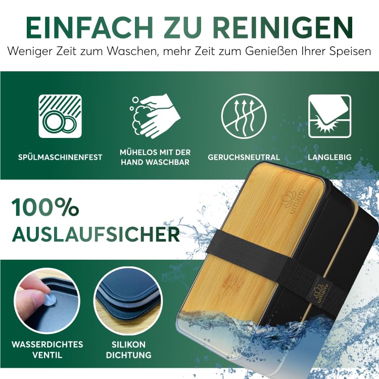 Umami Bento Pudełko na Lunch, 2 Garnki na Sos & Sztućce w Zestawie, Be - obrazek 4