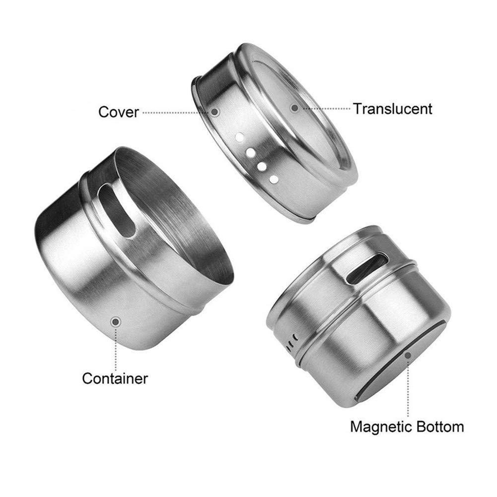 Słoiki na przyprawy ze stali nierdzewnej, magnetyczne puszki na przypr - obrazek 6