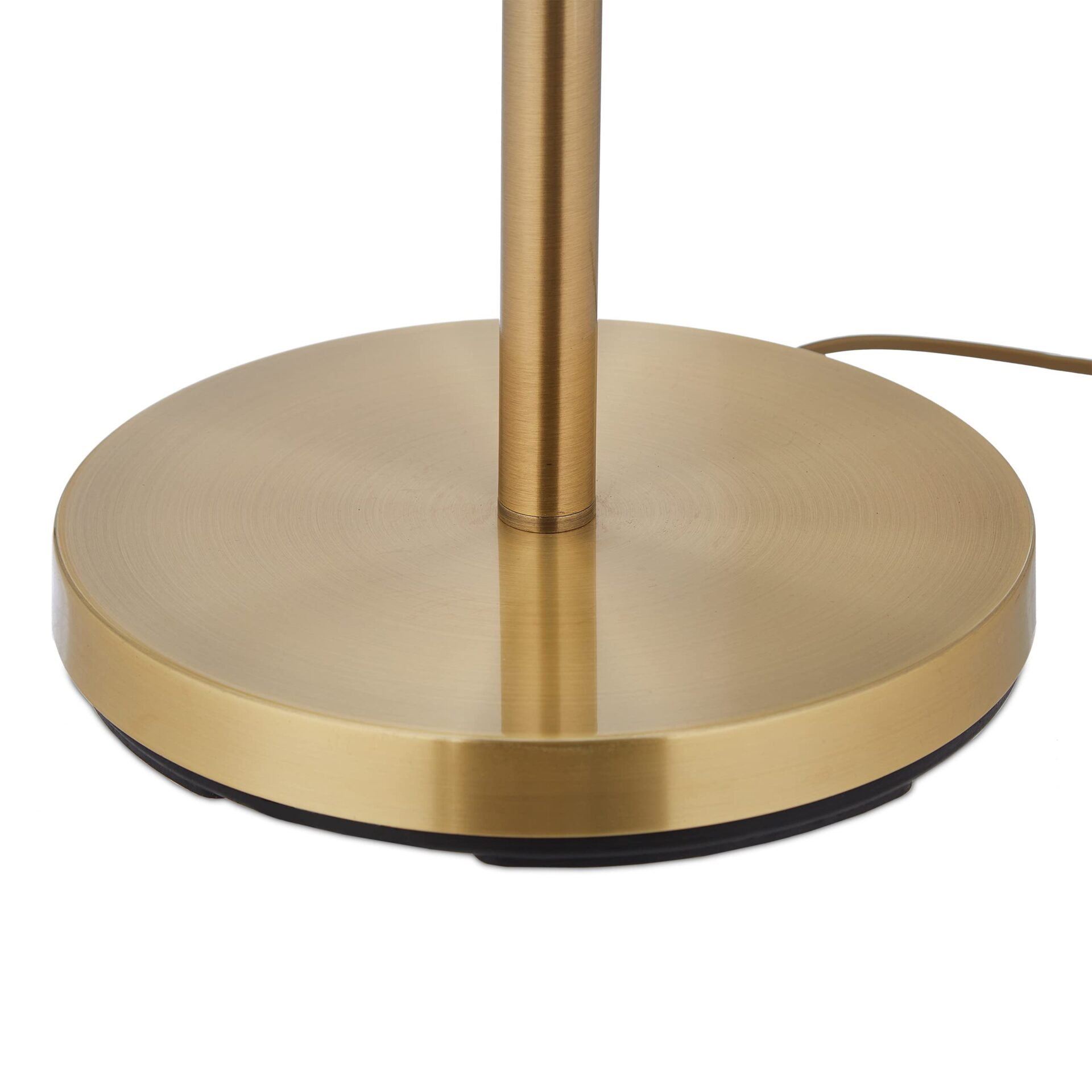 Relaxdays Lampa stojąca do salonu E27 z kablem materiał abażur Ø 43 cm lampa stojąca w stylu vintage 156 cm wysokości beżowo-złota - obrazek 4