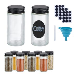 Relaxdays Słoiki na przyprawy, zestaw 10 sztuk, wkład do posypywania,